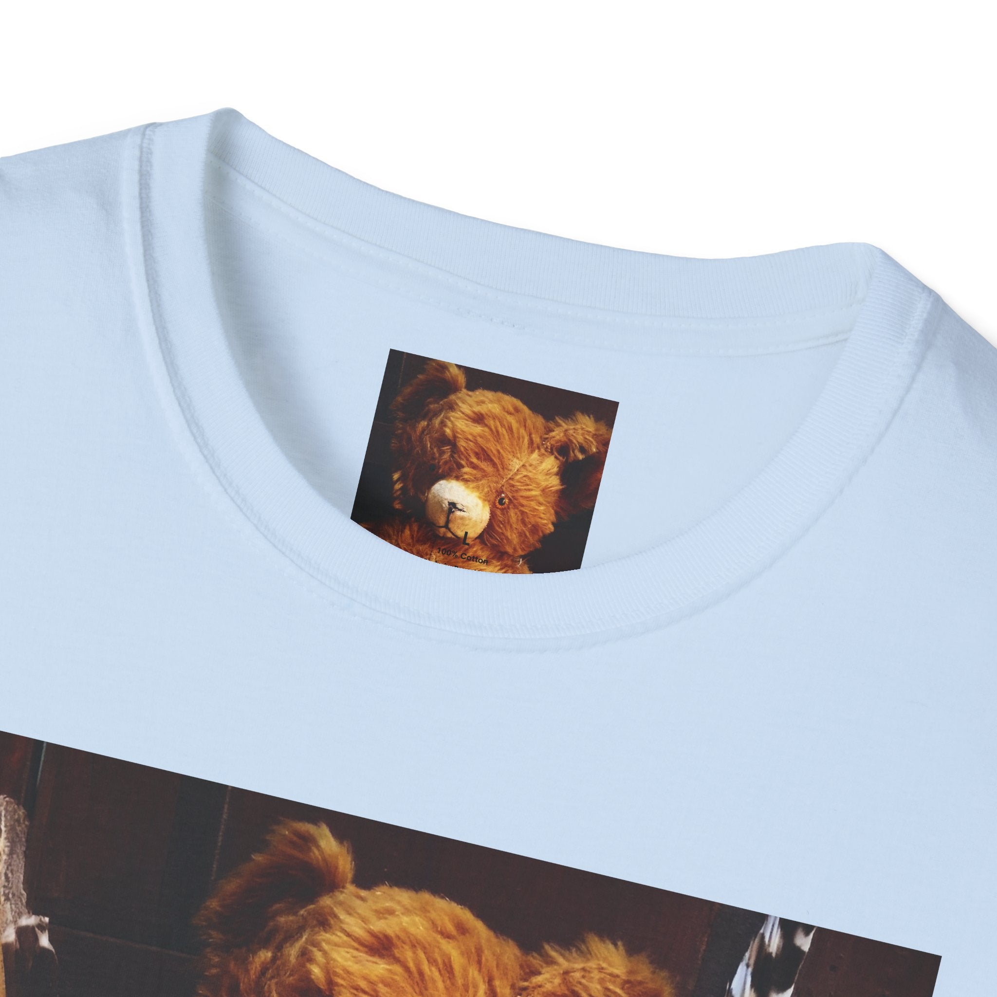 Teddy Bear Photo Tee — Vintage Stuffed Bear Graphic T-Shirt