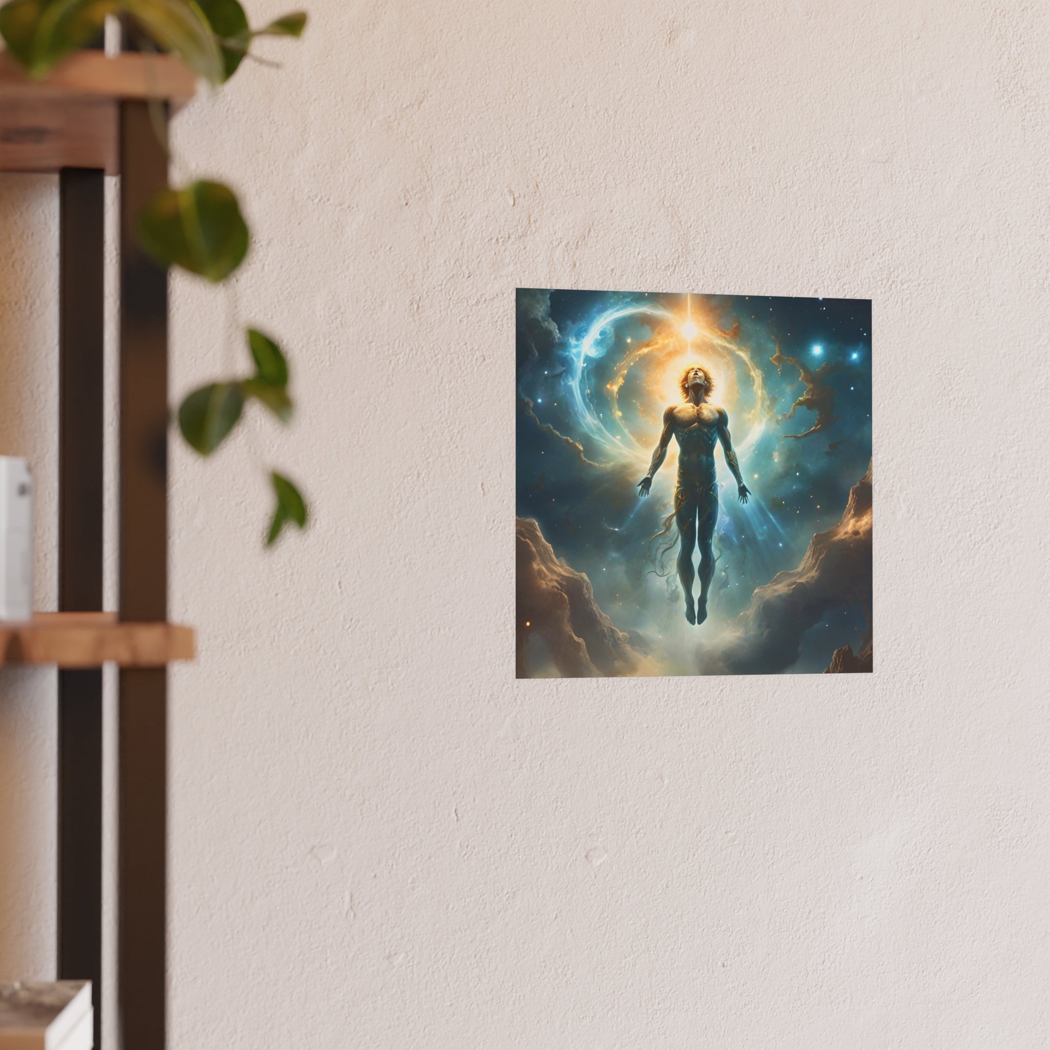 Cosmic Ascension Poster — Spiritual Astral Man Art Print