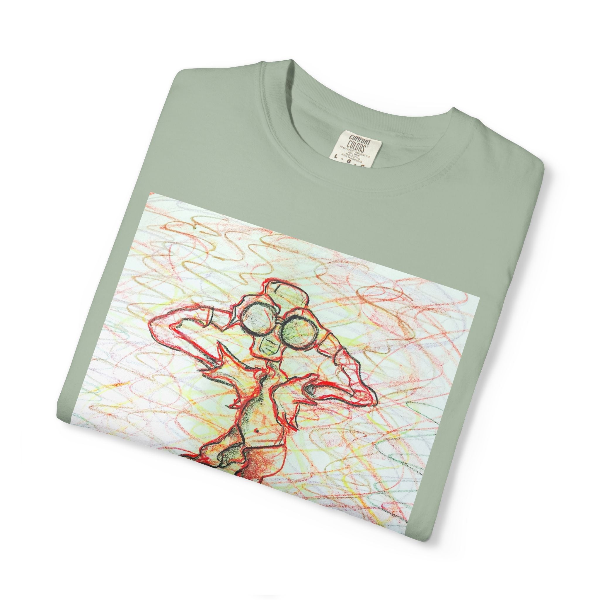 Abstract Figure Art T-Shirt — 'Binocular Gazer' Graphic Tee