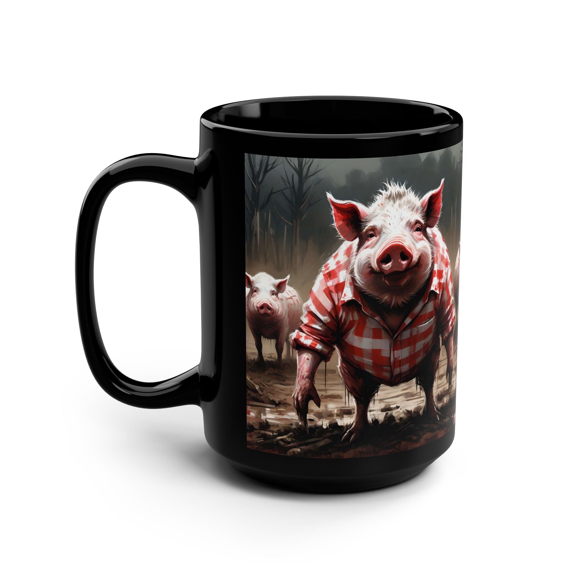 PigBoy 15oz Black Mug — Horror Novelty Coffee Cup