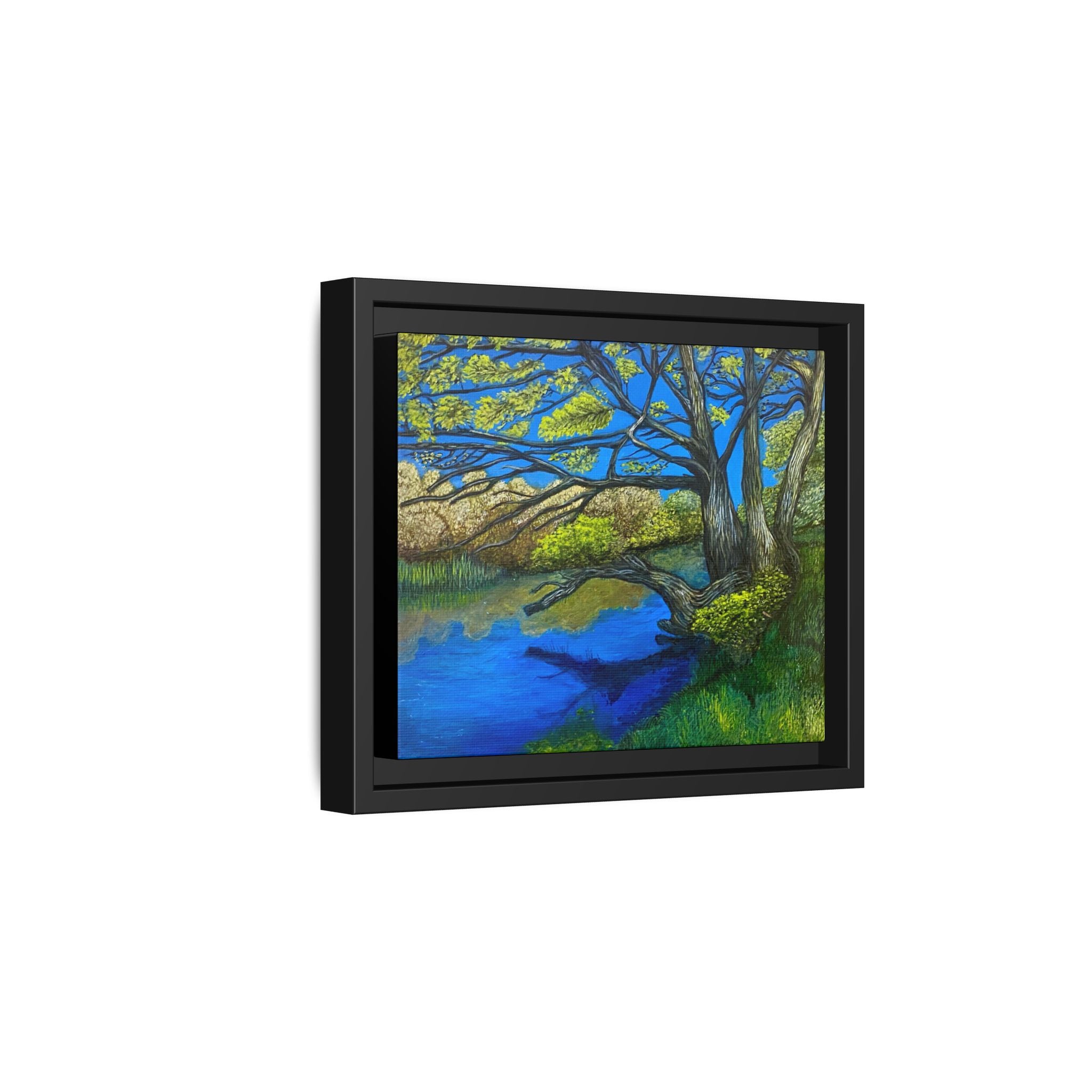 Framed Matte Canvas Print — River Til Landscape