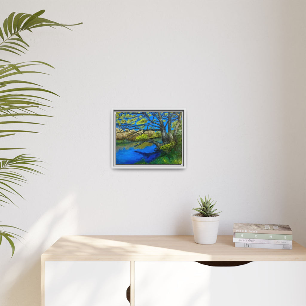 Framed Matte Canvas Print — River Til Landscape