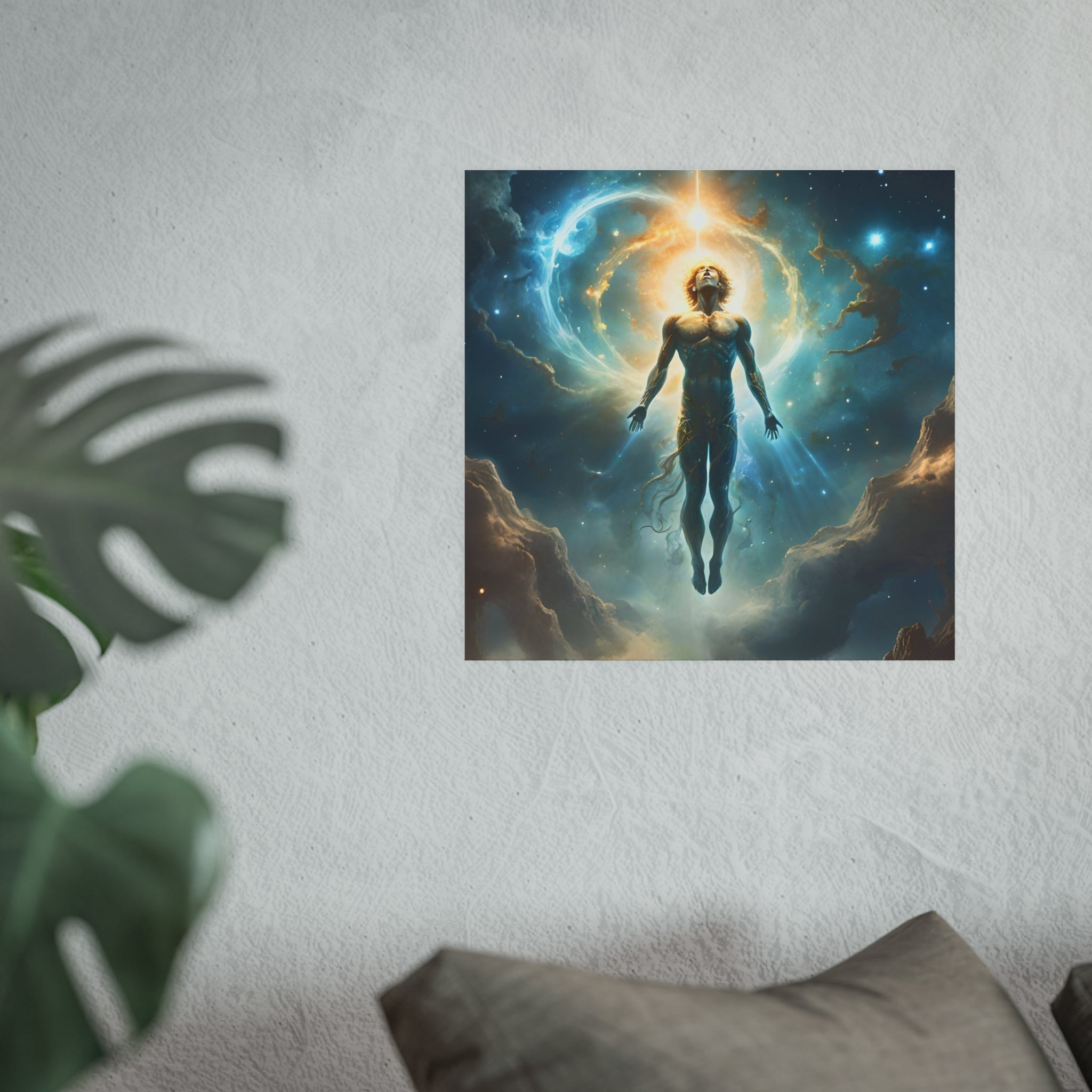 Cosmic Ascension Poster — Spiritual Astral Man Art Print