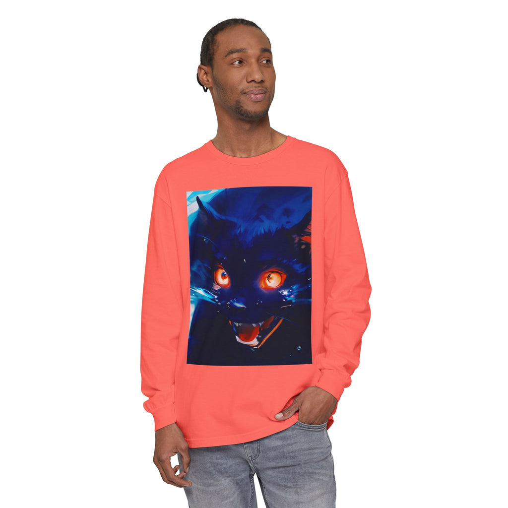 Long Sleeve T-Shirt — Demon Cat Illustration