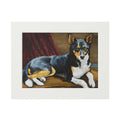 Tricolor Dog Fine Art Print with Passepartout Frame — "Upton" Pet Portrait Wall Art (2022)