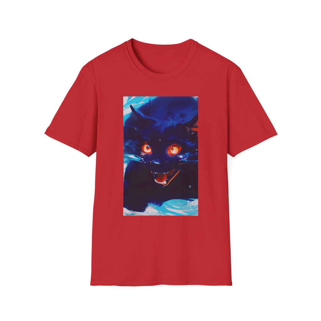 Demon Cat from the El Encanto Hotel T-Shirt — Glowing Eyes Creepy Cat Graphic Tee