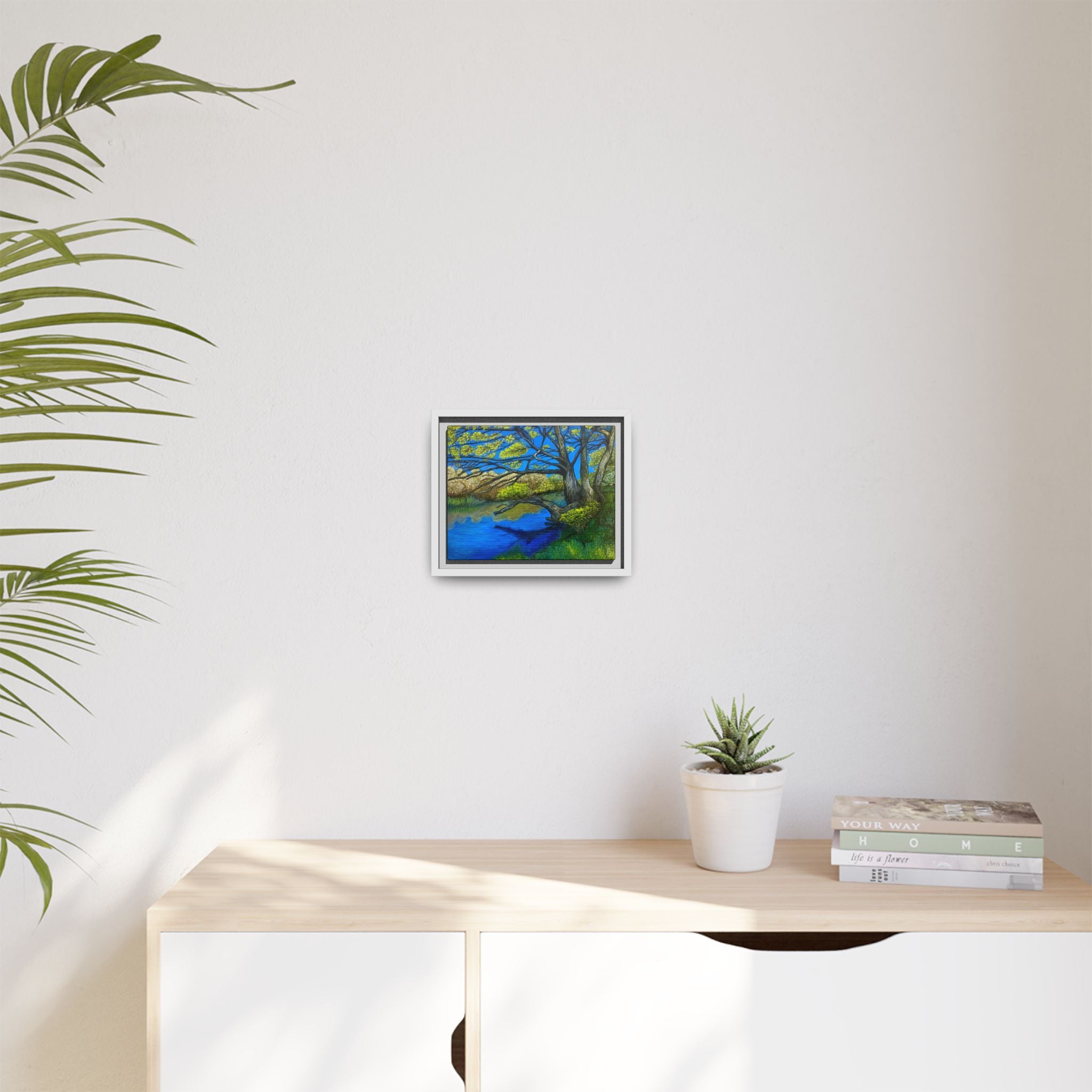 Framed Matte Canvas Print — River Til Landscape