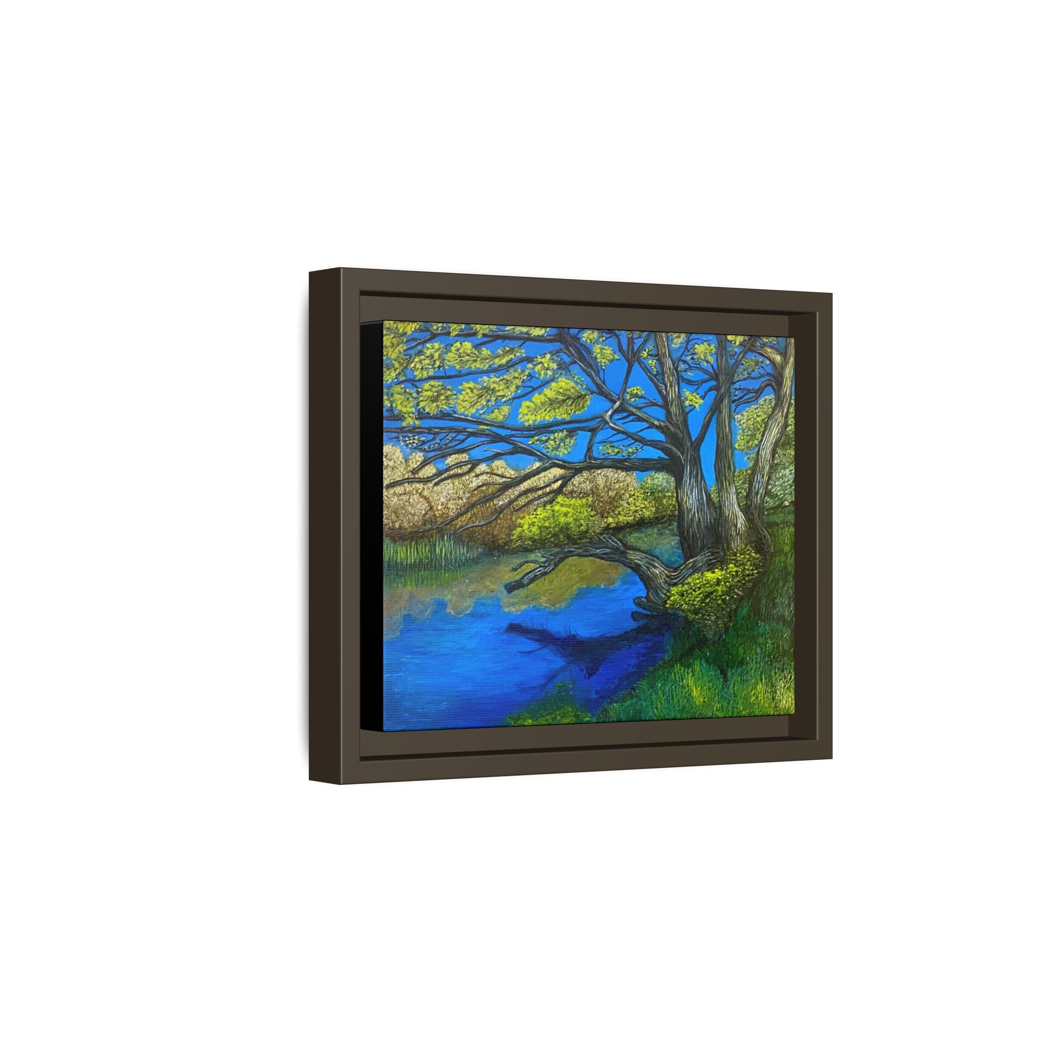 Framed Matte Canvas Print — River Til Landscape