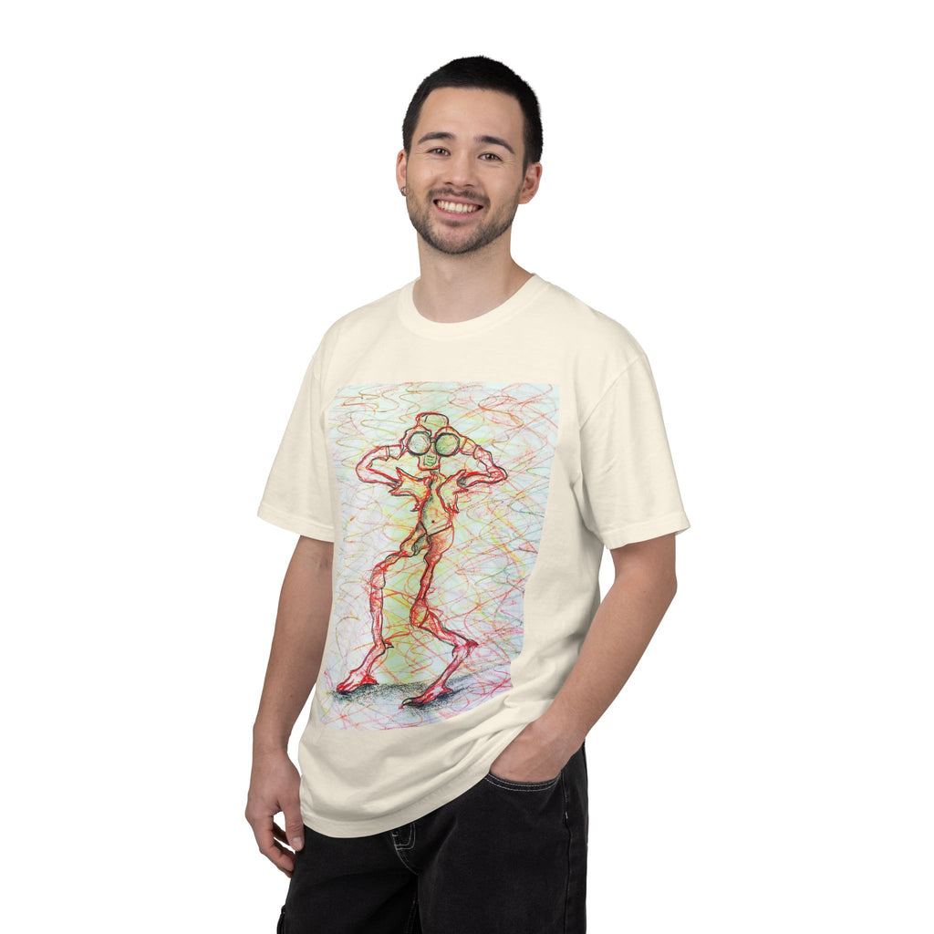 Abstract Figure Art T-Shirt — 'Binocular Gazer' Graphic Tee