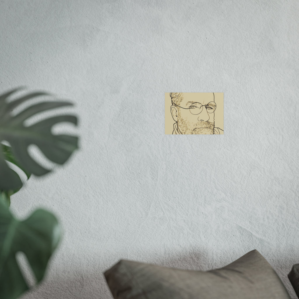 Minimalist Line Art Poster — AI Self Portrait (Satin or Archival Matte)