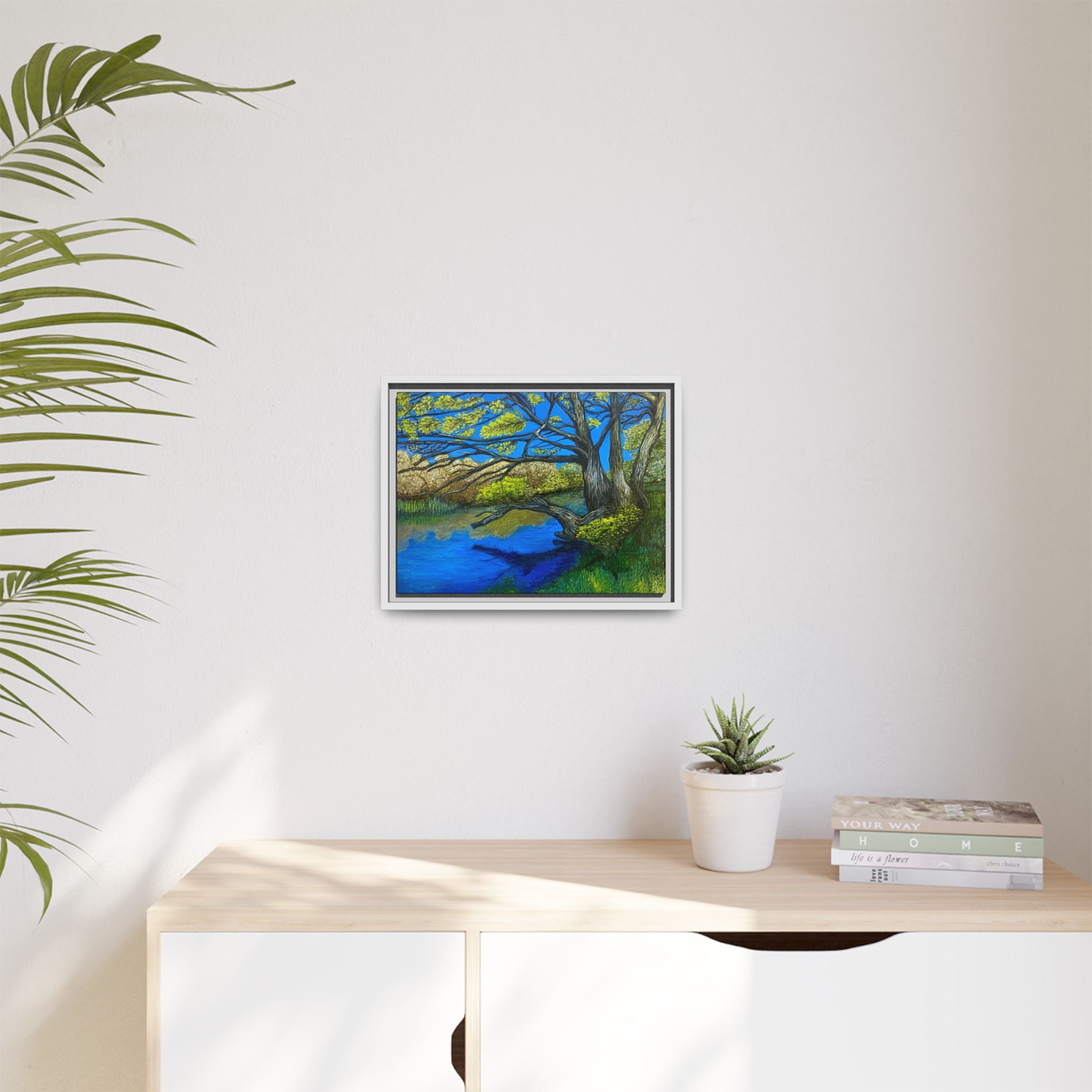 Framed Matte Canvas Print — River Til Landscape