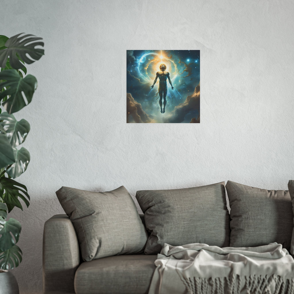 Cosmic Ascension Poster — Spiritual Astral Man Art Print