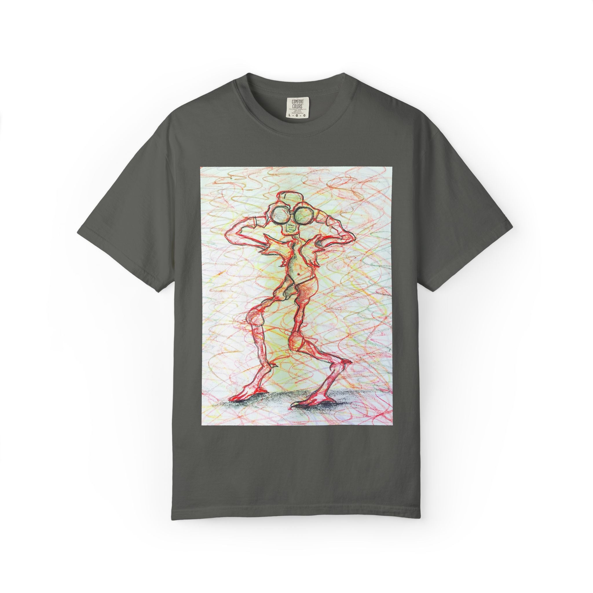 Abstract Figure Art T-Shirt — 'Binocular Gazer' Graphic Tee
