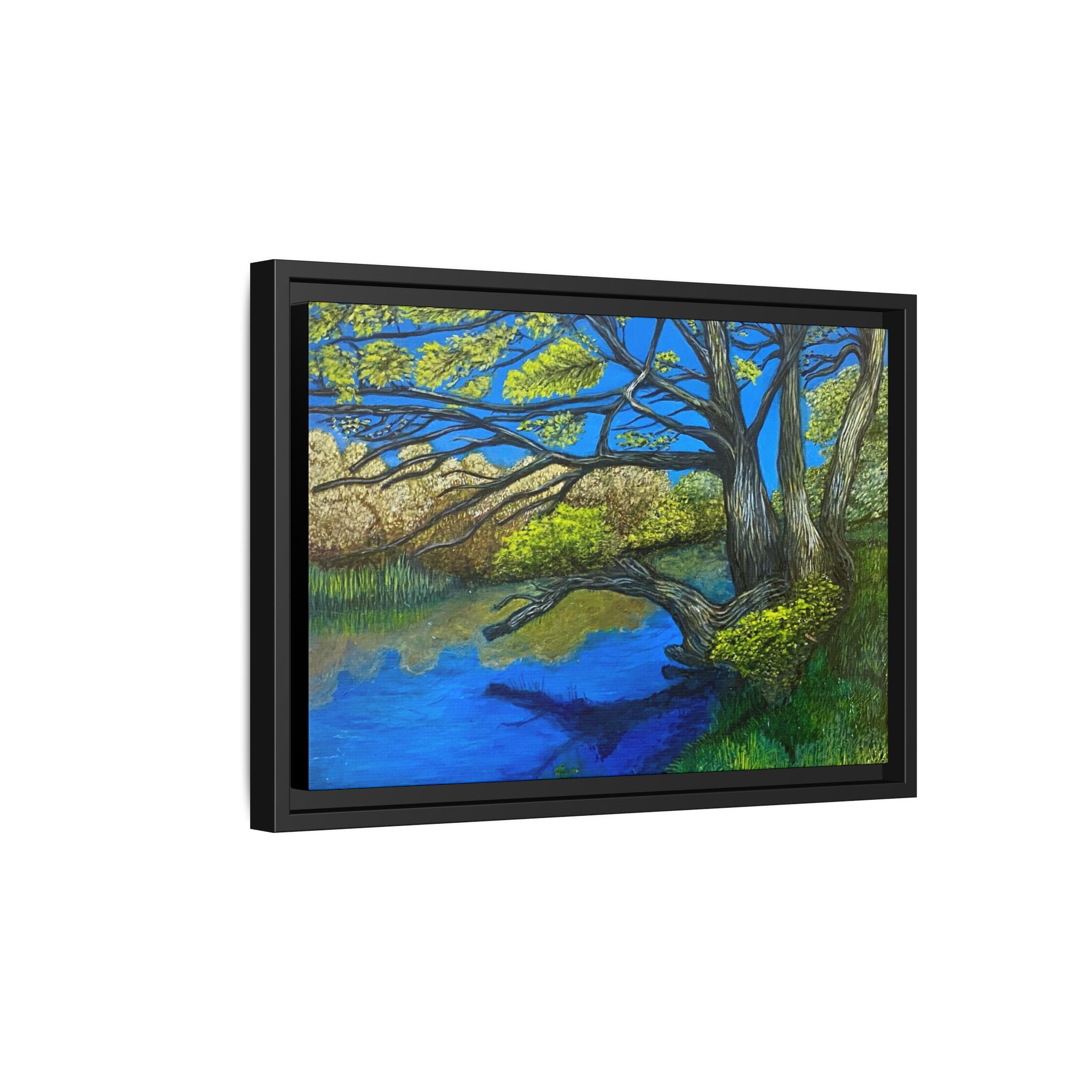 Framed Matte Canvas Print — River Til Landscape