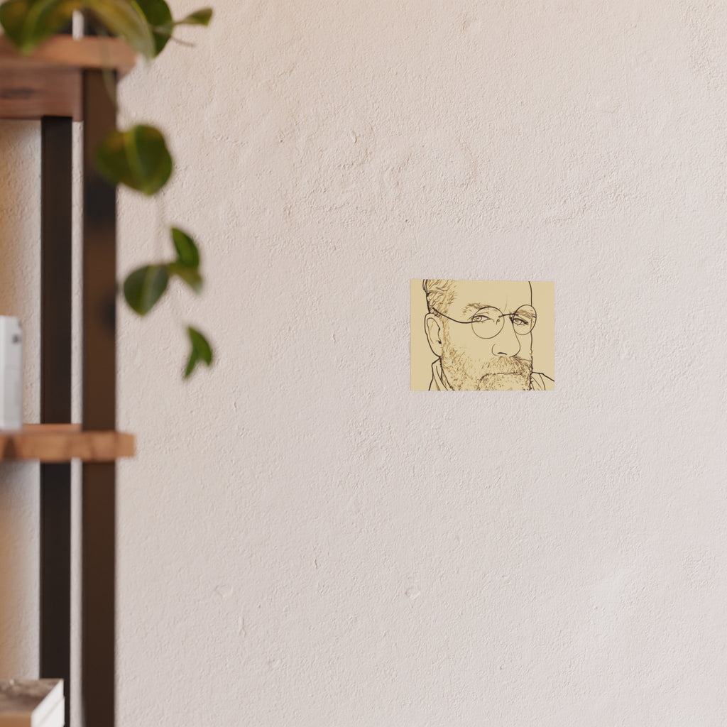 Minimalist Line Art Poster — AI Self Portrait (Satin or Archival Matte)