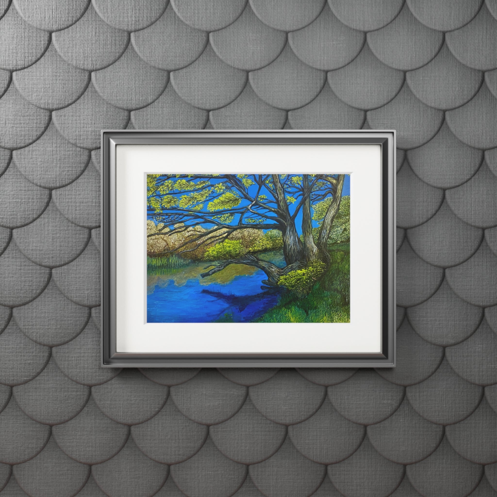 Landscape Fine Art Print with Passepartout Frame — River Til (Spring) 2025