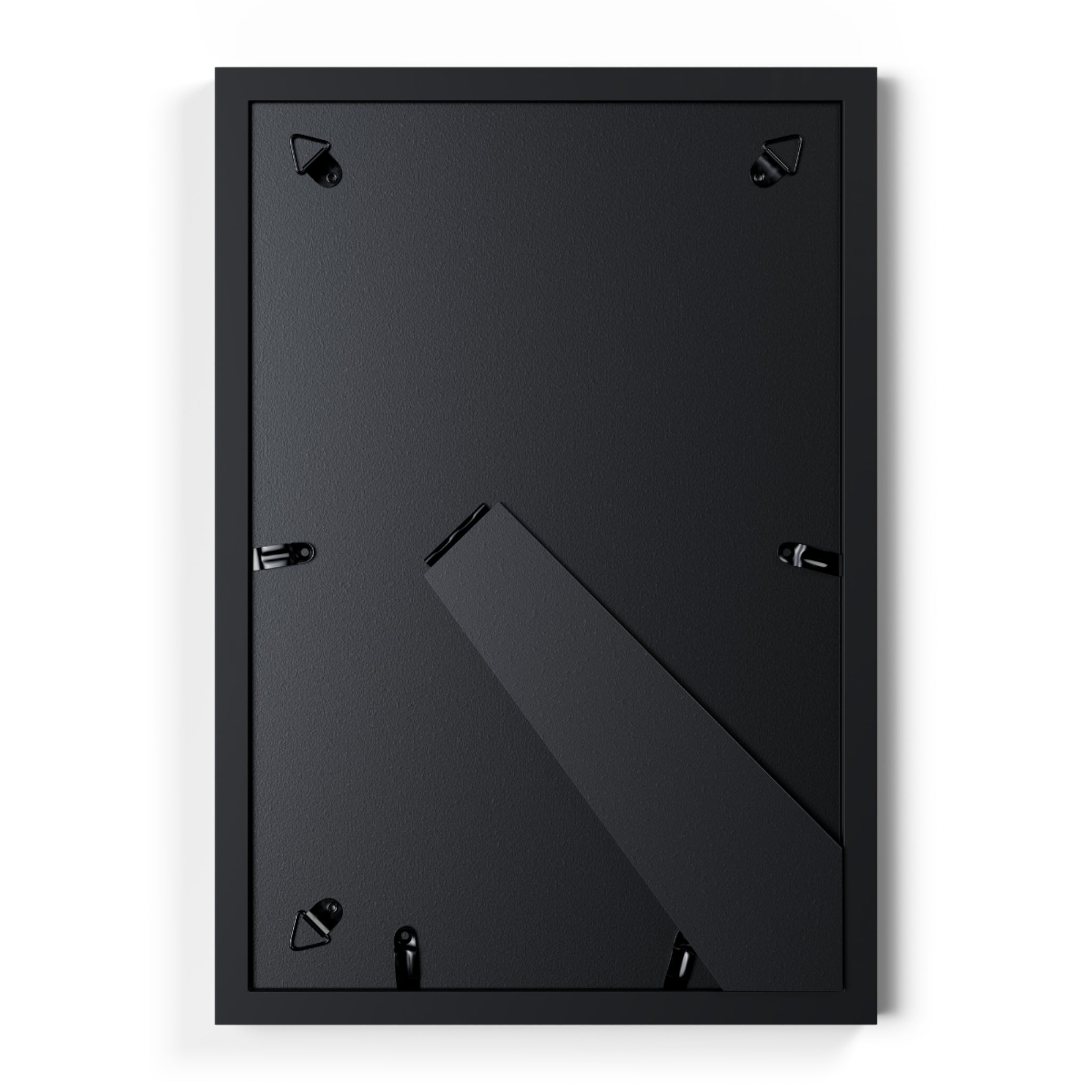 Framed Dog Poster — Black Frame Wall Art Featuring Playful Pup with Frisbee