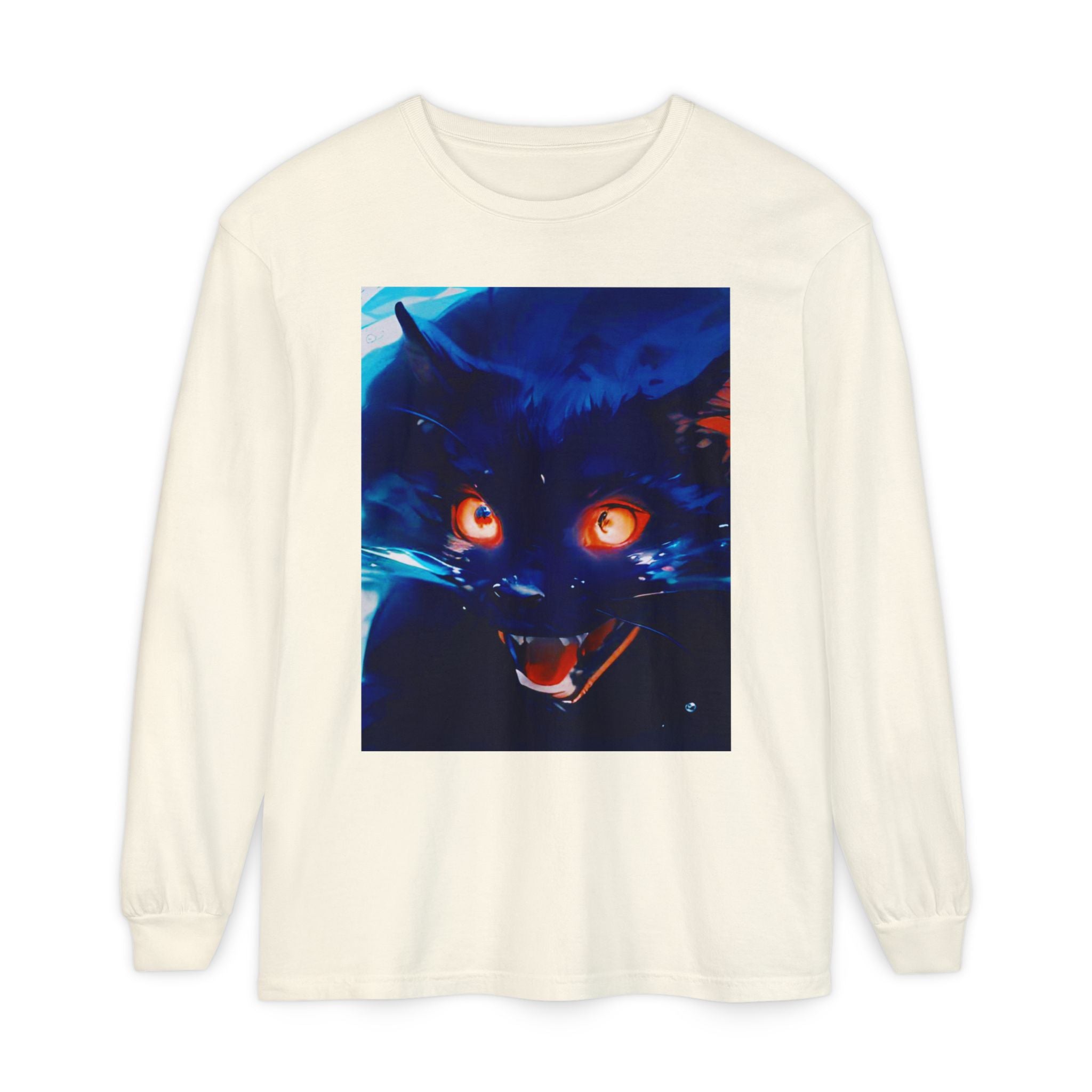 Long Sleeve T-Shirt — Demon Cat Illustration