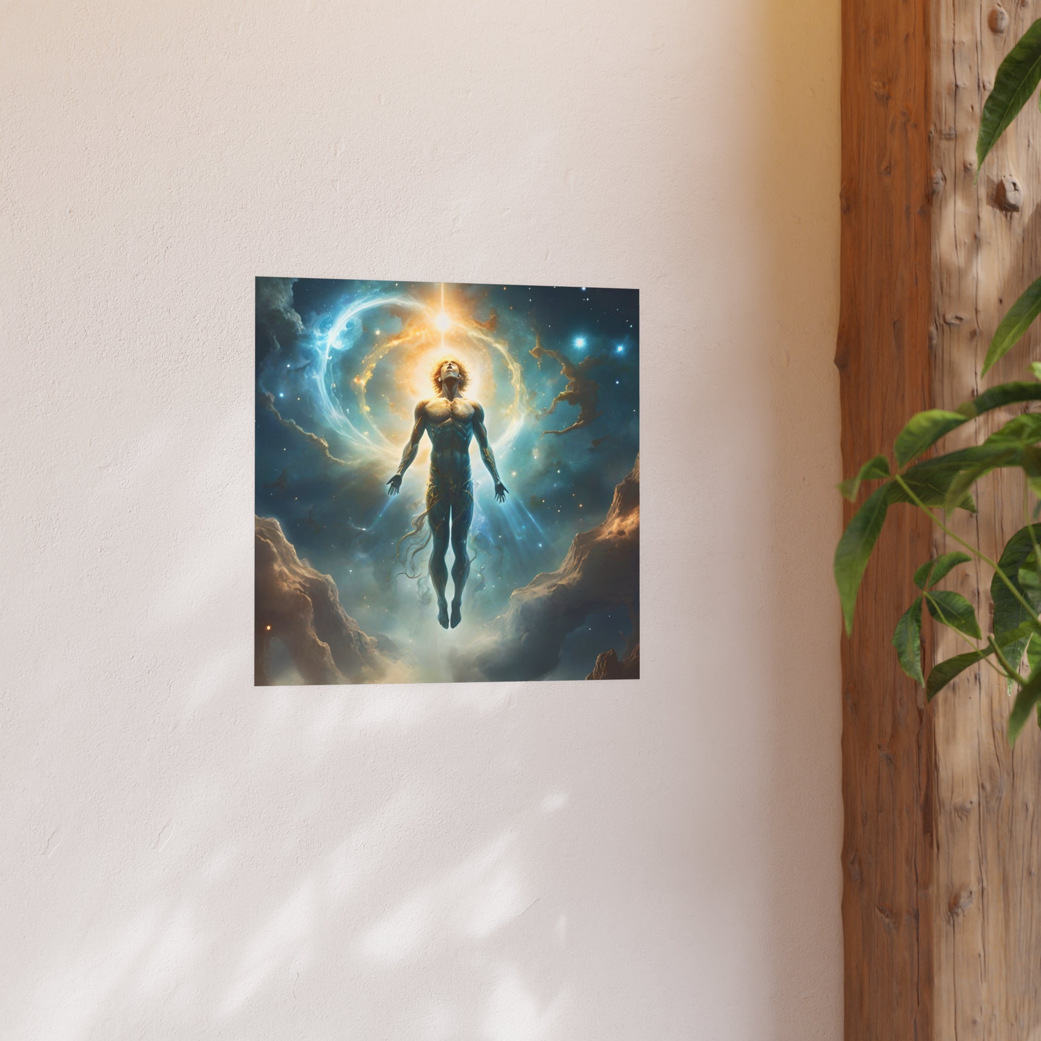 Cosmic Ascension Poster — Spiritual Astral Man Art Print