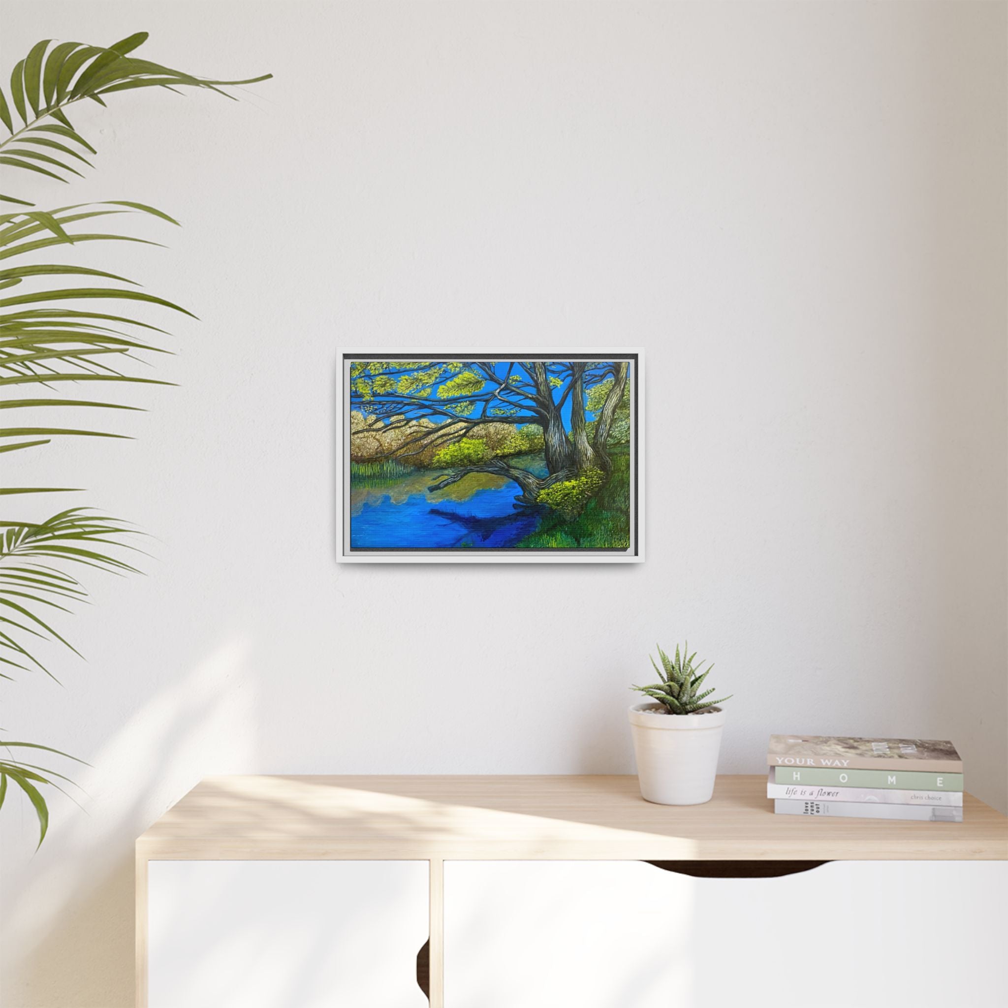 Framed Matte Canvas Print — River Til Landscape
