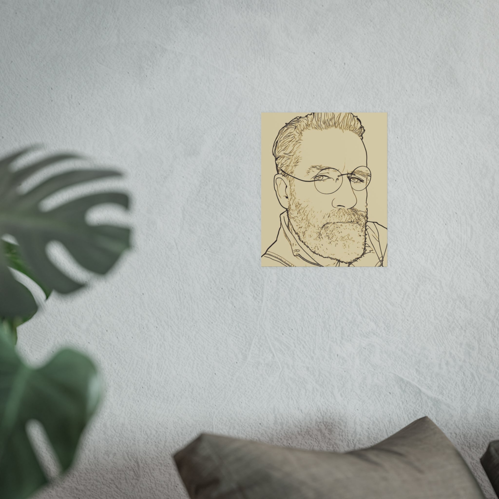 Minimalist Line Art Poster — AI Self Portrait (Satin or Archival Matte)