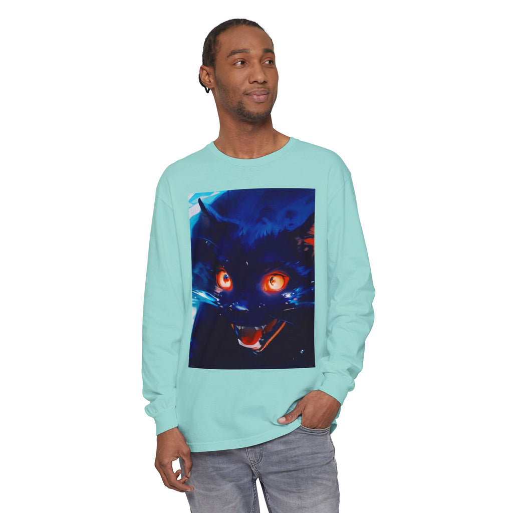 Long Sleeve T-Shirt — Demon Cat Illustration