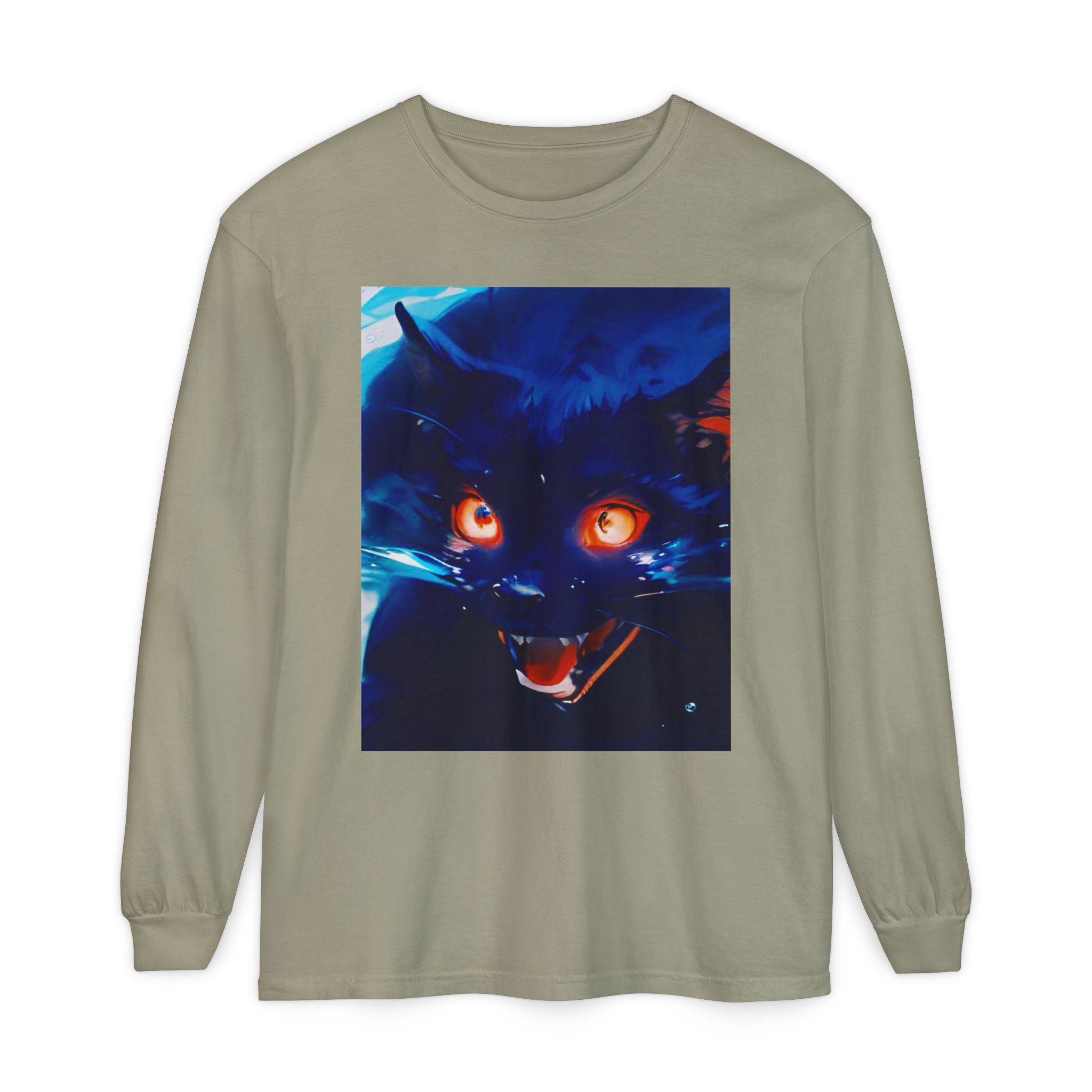 Long Sleeve T-Shirt — Demon Cat Illustration