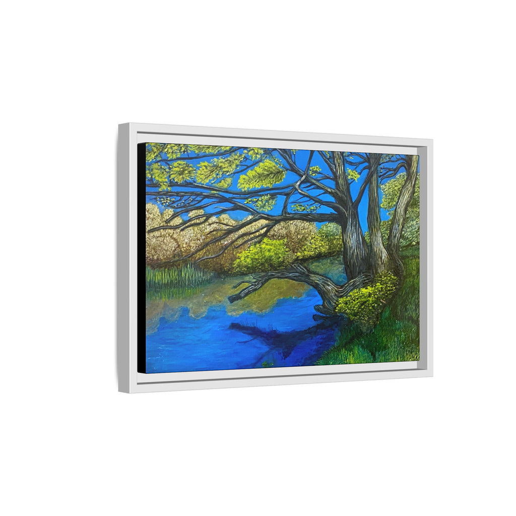 Framed Matte Canvas Print — River Til Landscape