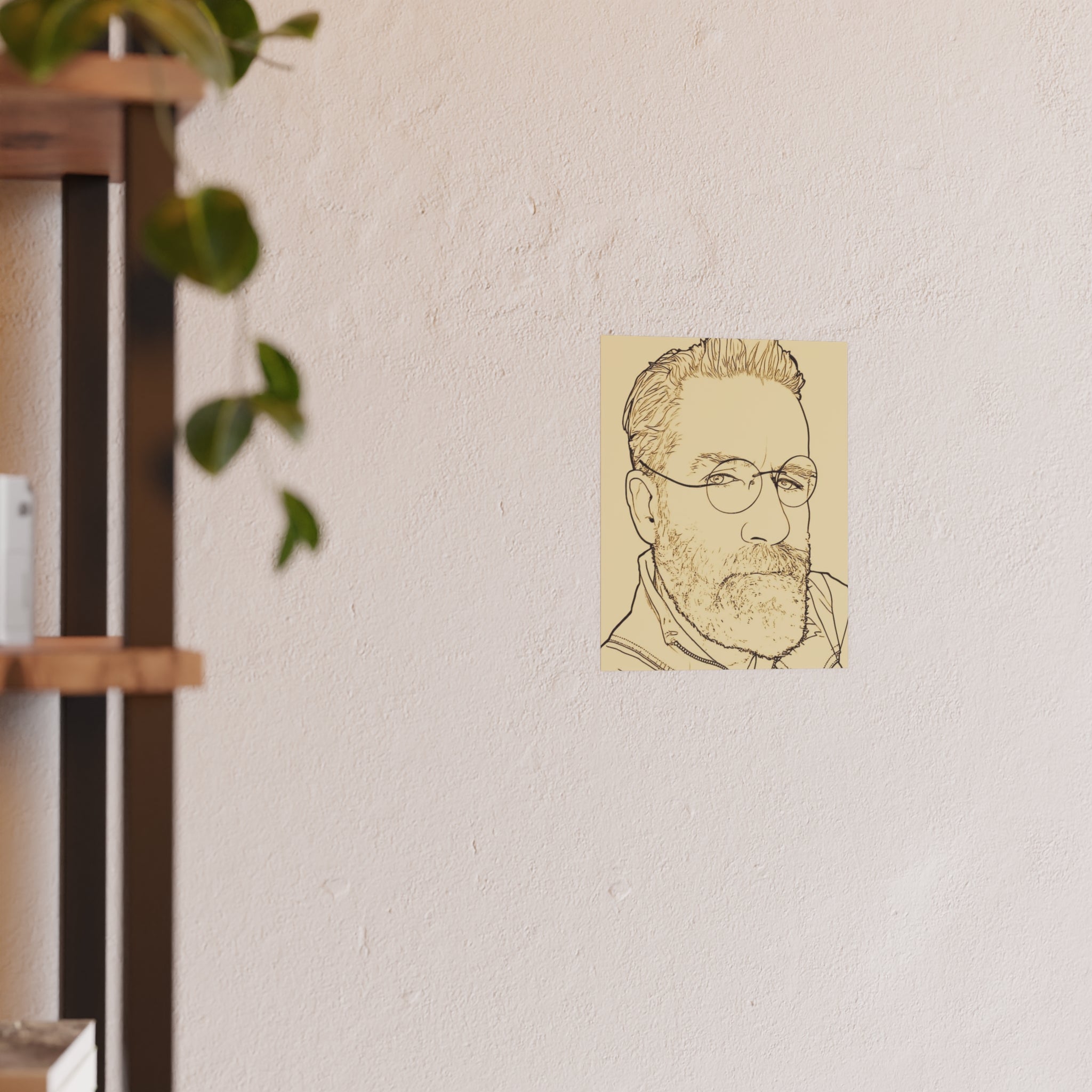 Minimalist Line Art Poster — AI Self Portrait (Satin or Archival Matte)