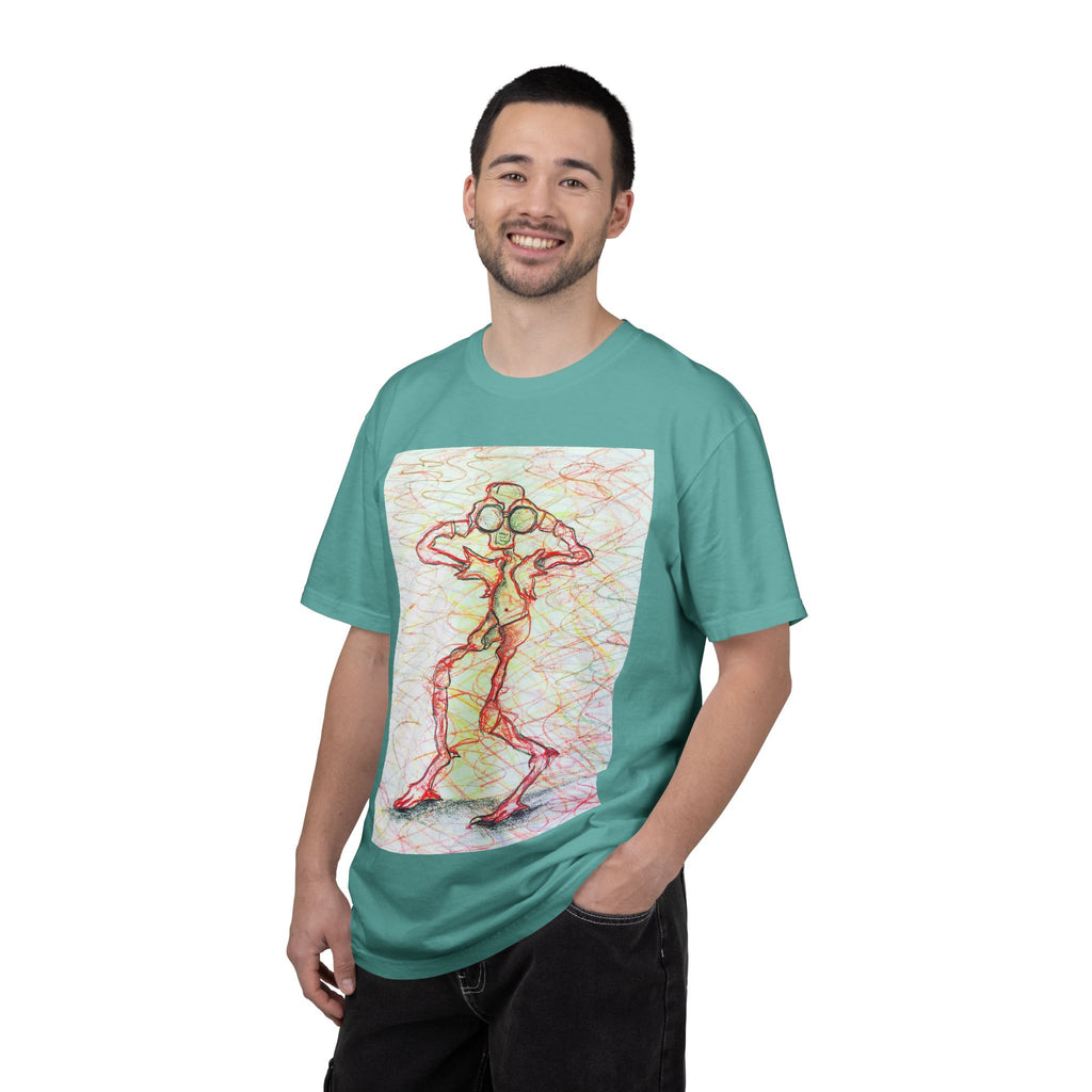 Abstract Figure Art T-Shirt — 'Binocular Gazer' Graphic Tee