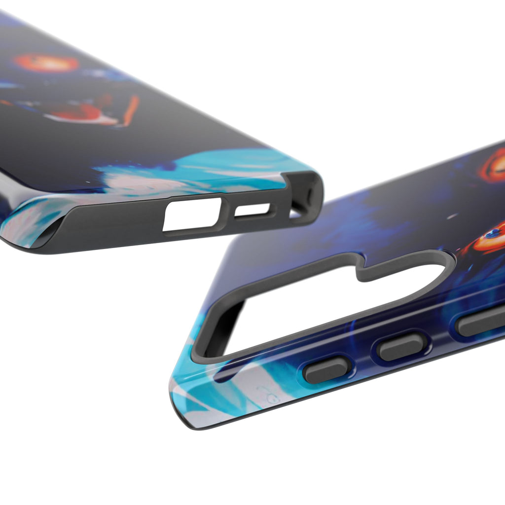 Demon Cat Phone Case — Glowing Blue Feline Tough Case