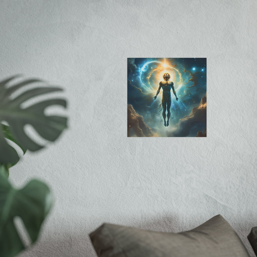 Cosmic Ascension Poster — Spiritual Astral Man Art Print