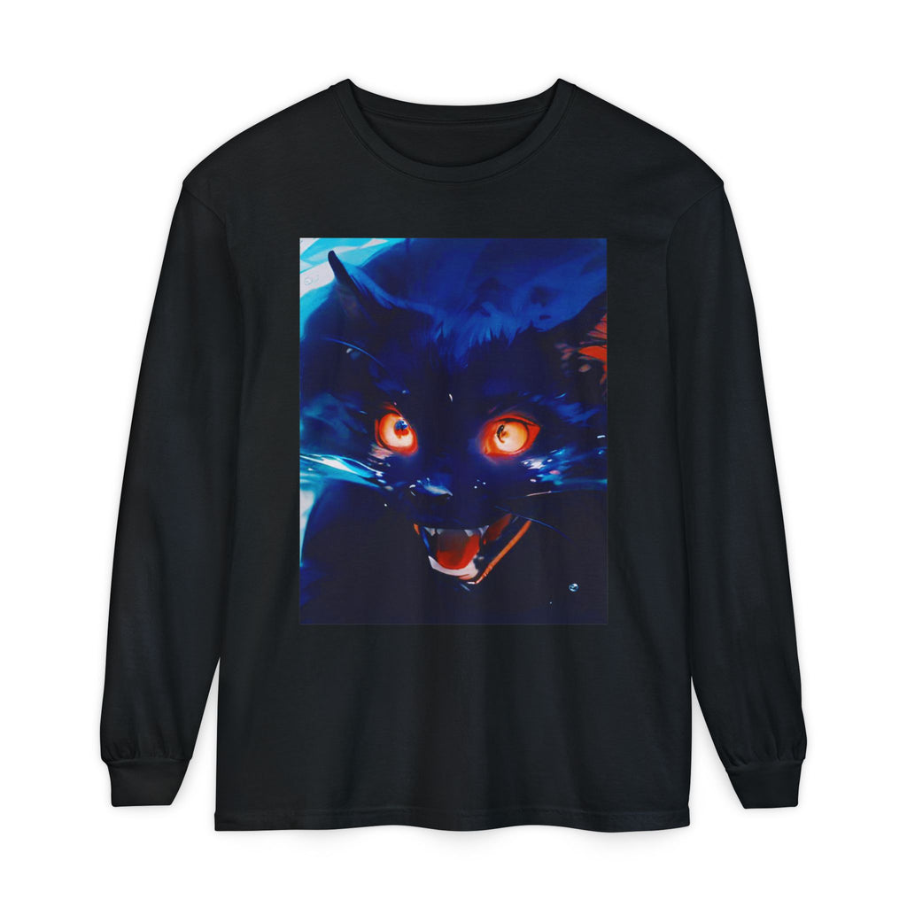 Long Sleeve T-Shirt — Demon Cat Illustration