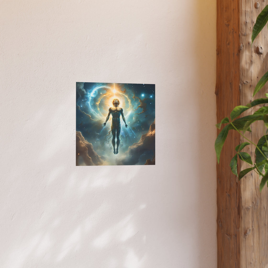 Cosmic Ascension Poster — Spiritual Astral Man Art Print