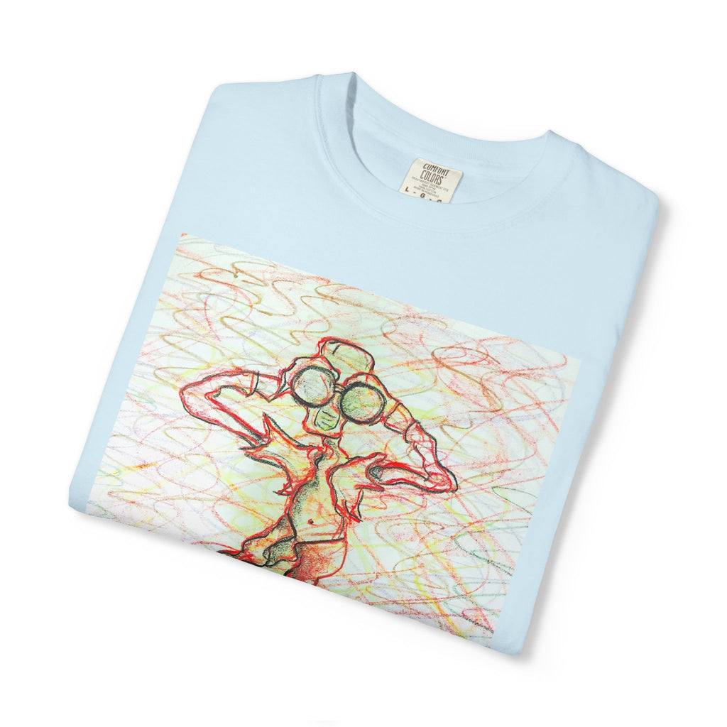 Abstract Figure Art T-Shirt — 'Binocular Gazer' Graphic Tee