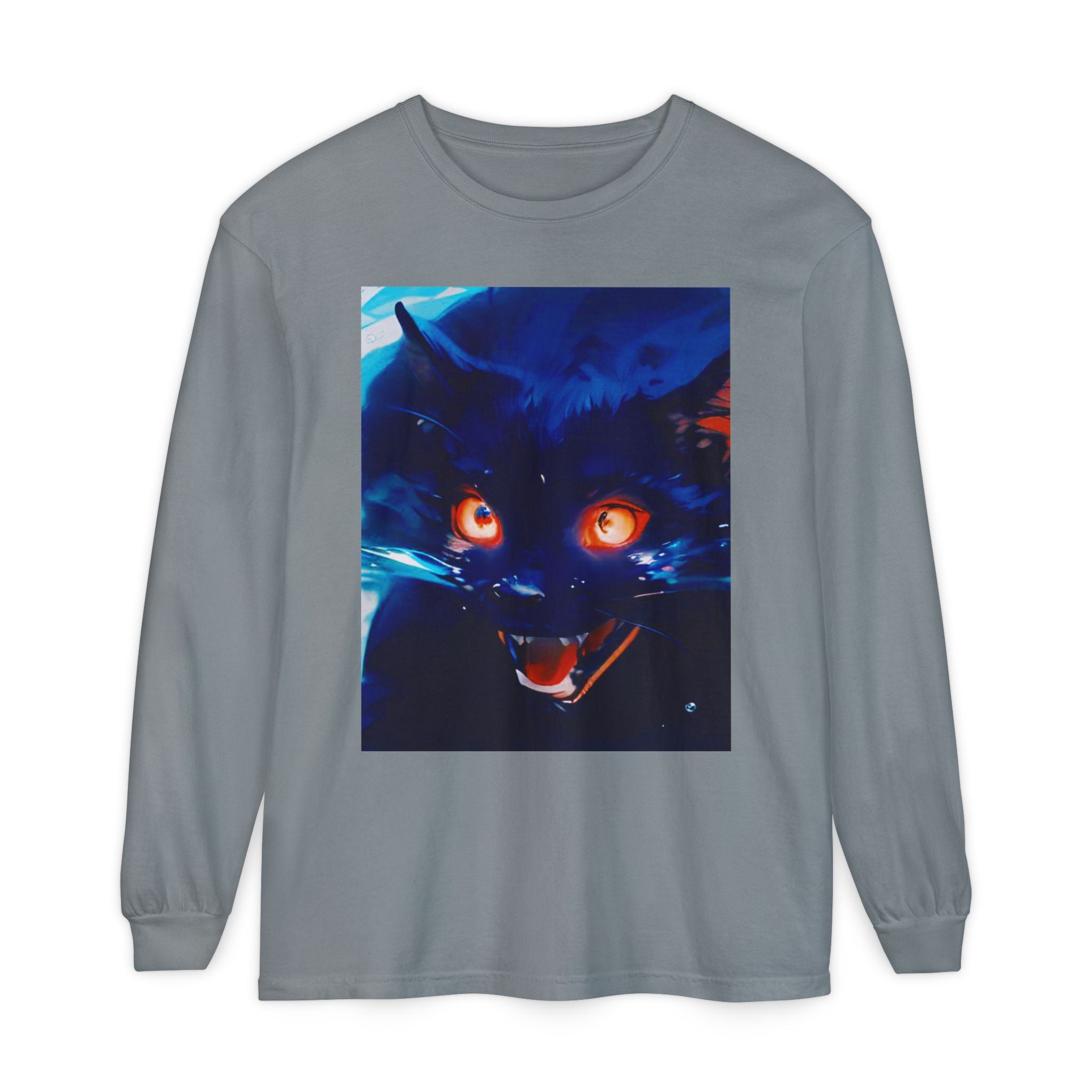 Long Sleeve T-Shirt — Demon Cat Illustration