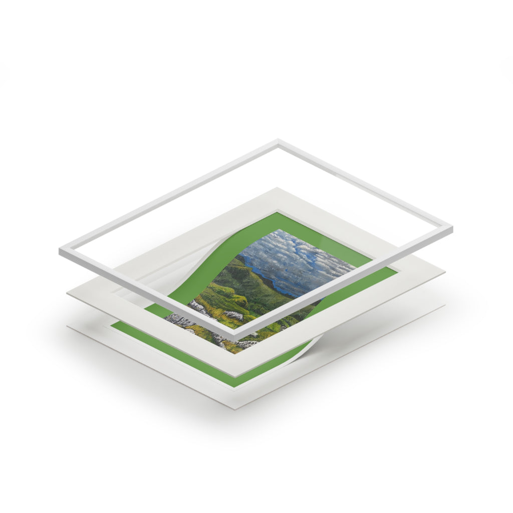 Mountain Landscape Fine Art Print with Passepartout — "View from High Rigg" - Green Hills & Dramatic Sky (2023)