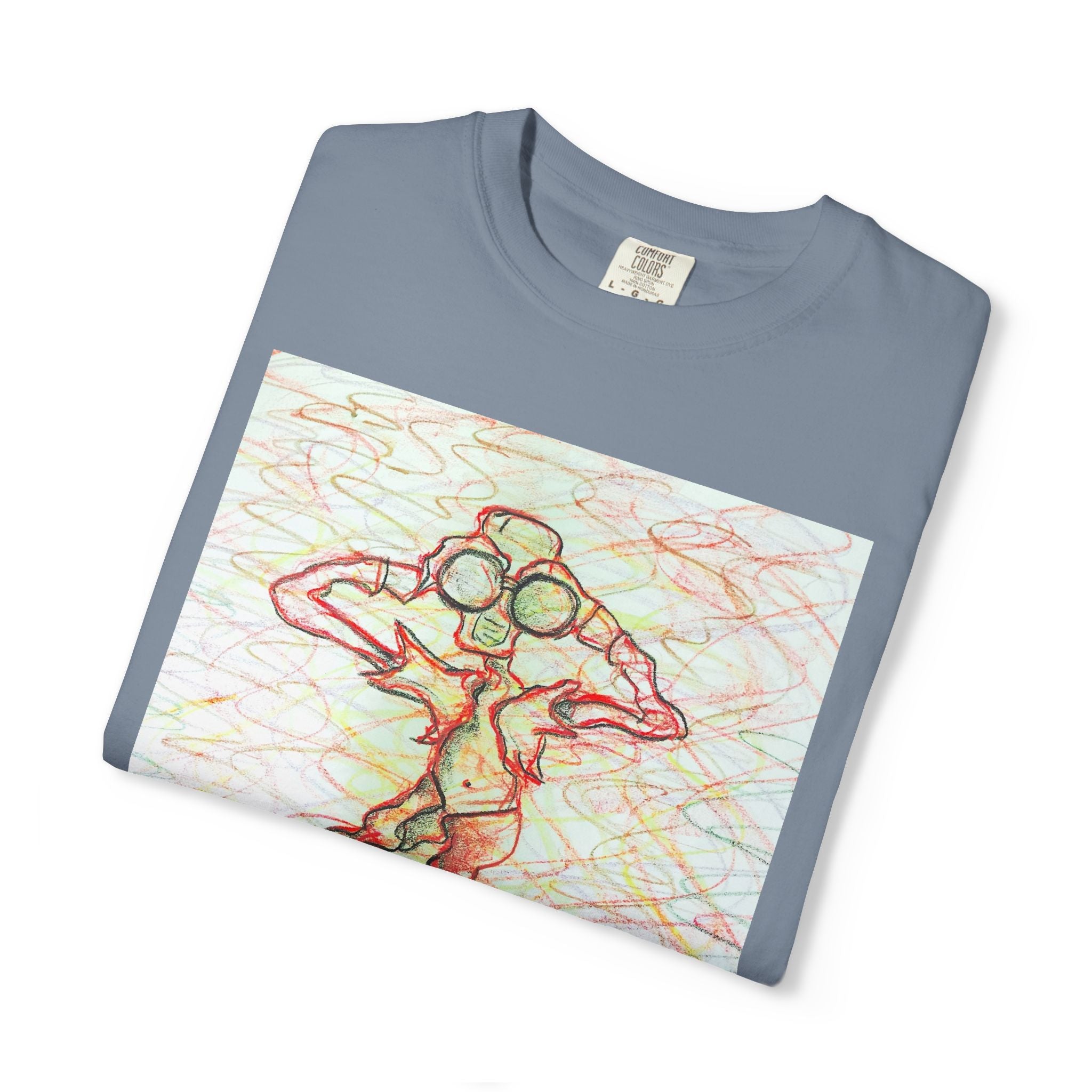 Abstract Figure Art T-Shirt — 'Binocular Gazer' Graphic Tee