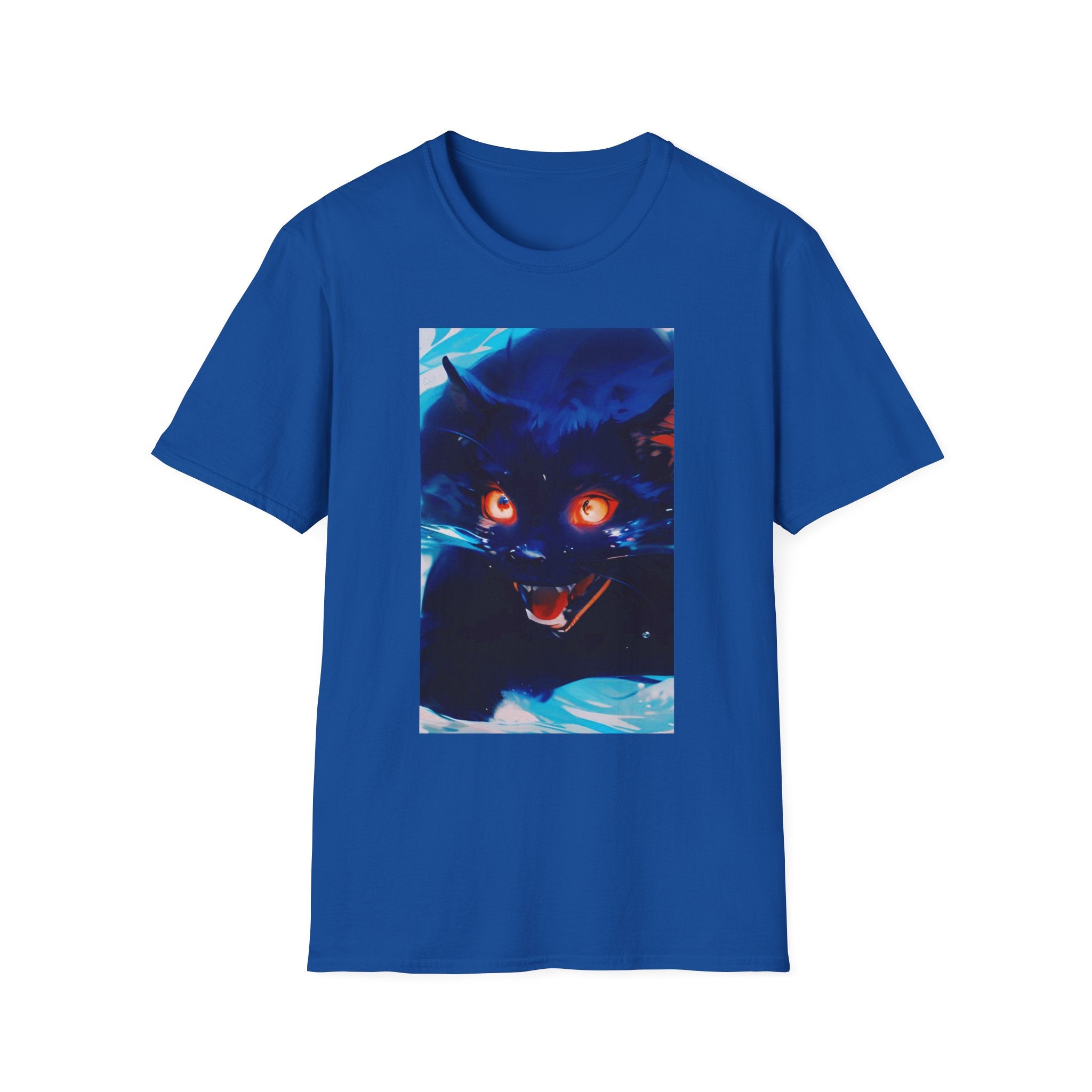 Demon Cat from the El Encanto Hotel T-Shirt — Glowing Eyes Creepy Cat Graphic Tee