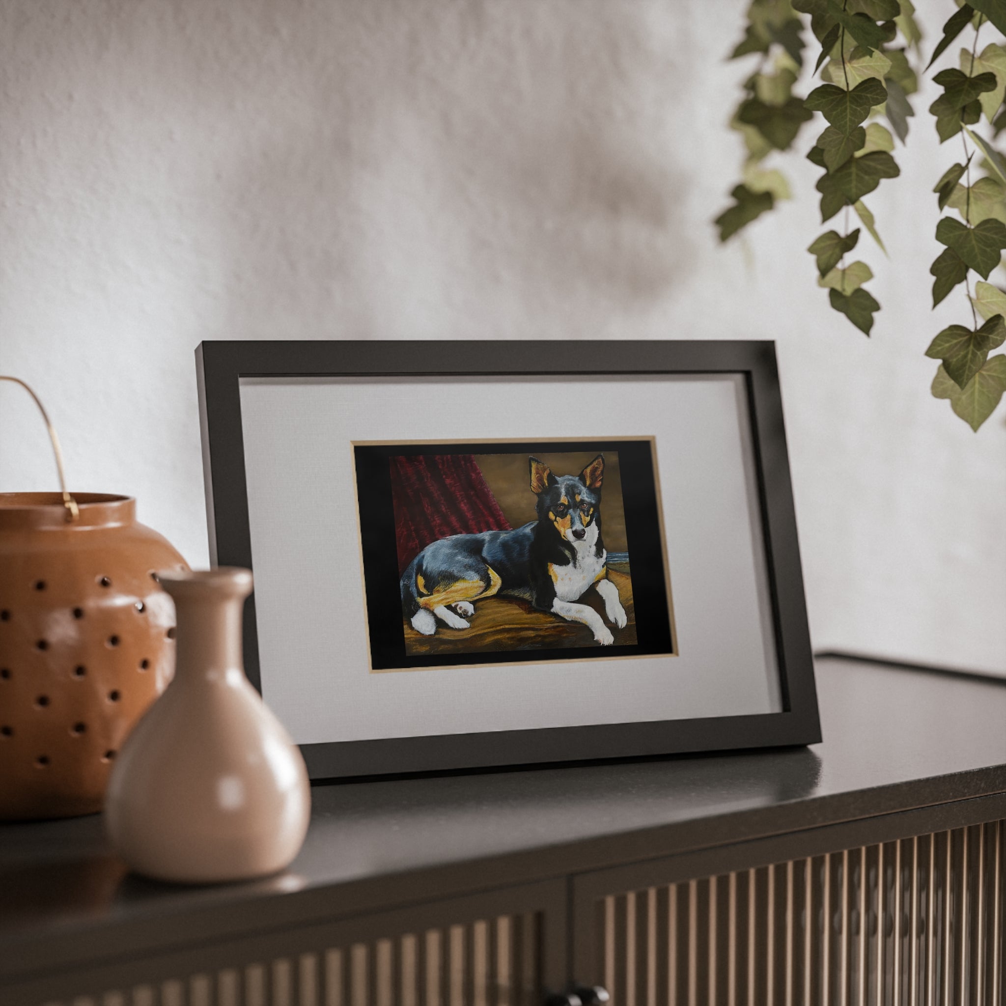 Framed Dog Portrait Poster — Black Frame Wall Art