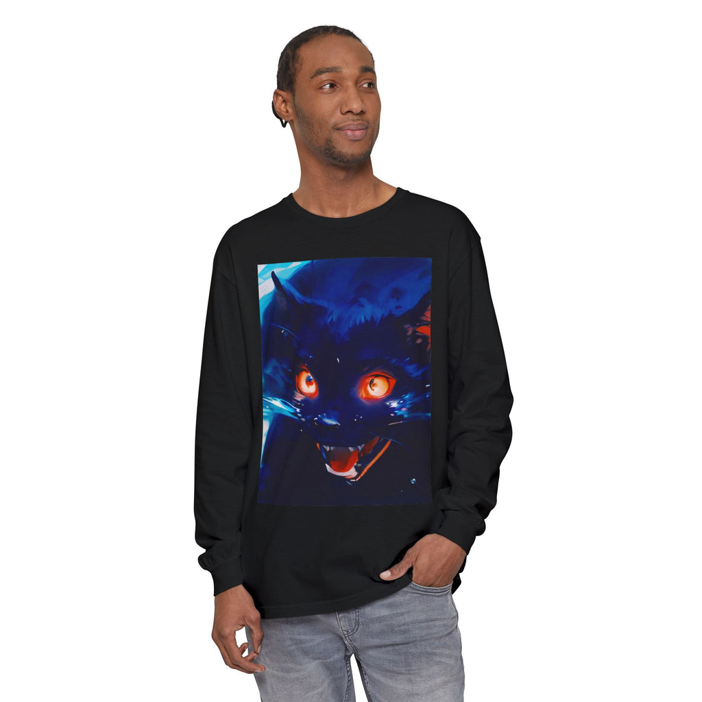 Long Sleeve T-Shirt — Demon Cat Illustration