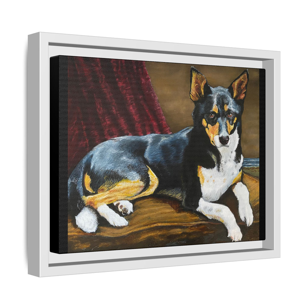 Framed Matte Canvas Dog Portrait – Black & Tan Companion Wall Art