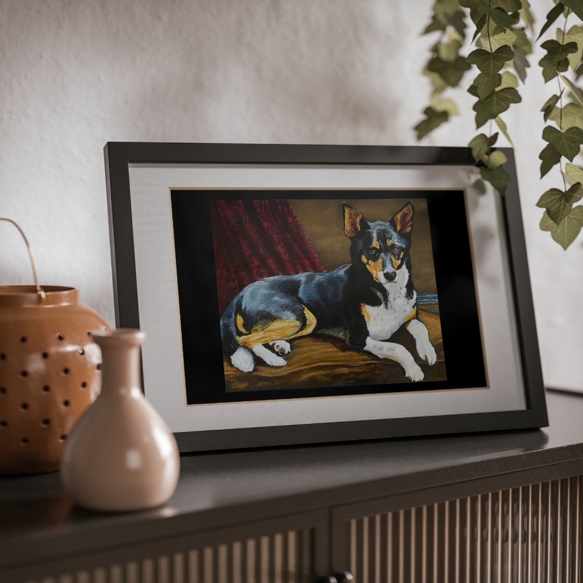 Framed Dog Portrait Poster — Black Frame Wall Art