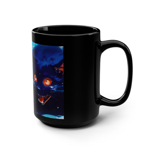 Black Mug, 15oz - Demon Cat from Secrets of a 100ft. Boy
