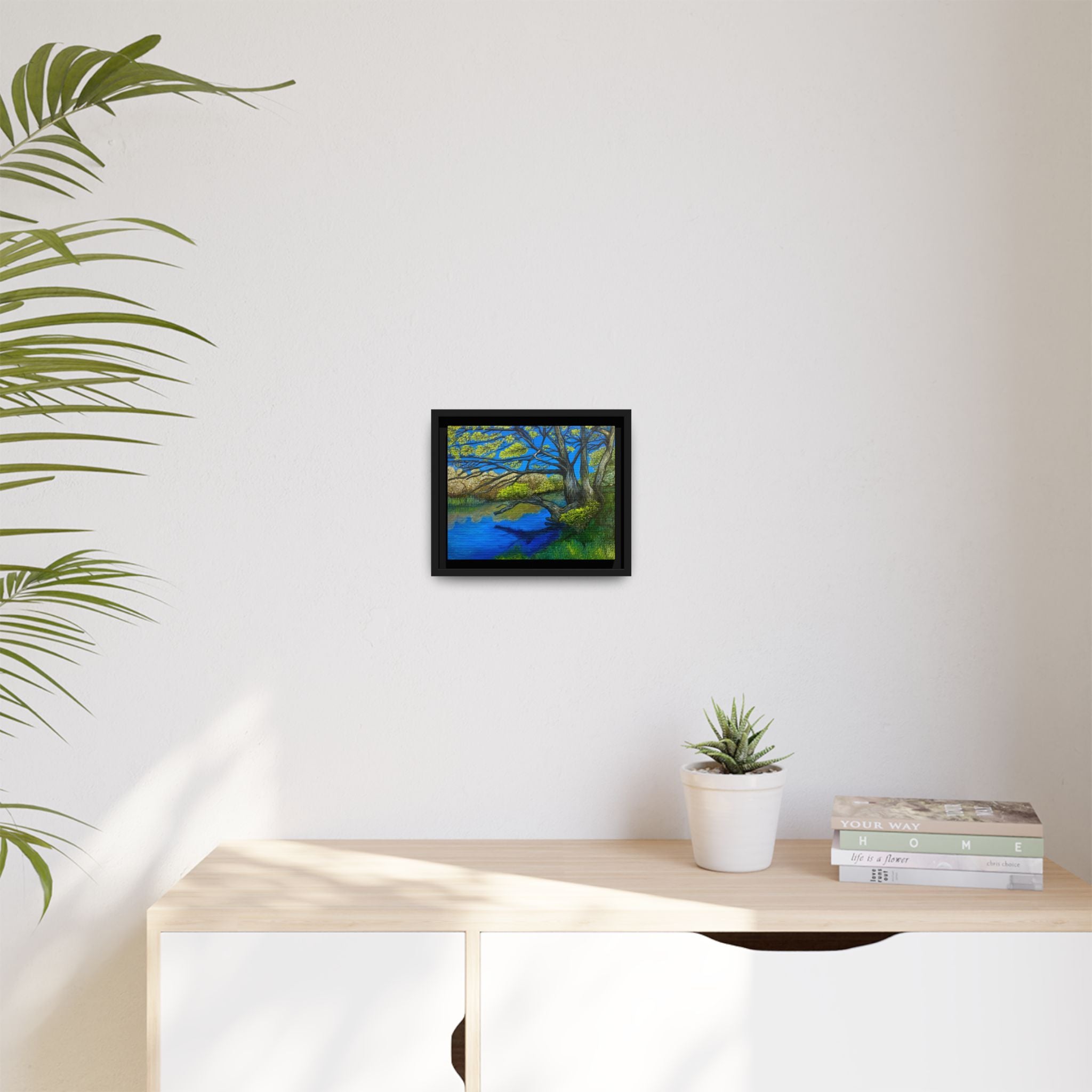 Framed Matte Canvas Print — River Til Landscape