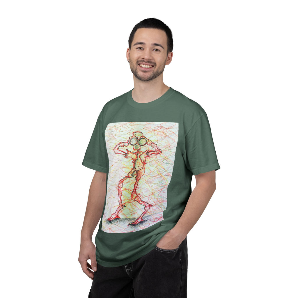 Abstract Figure Art T-Shirt — 'Binocular Gazer' Graphic Tee