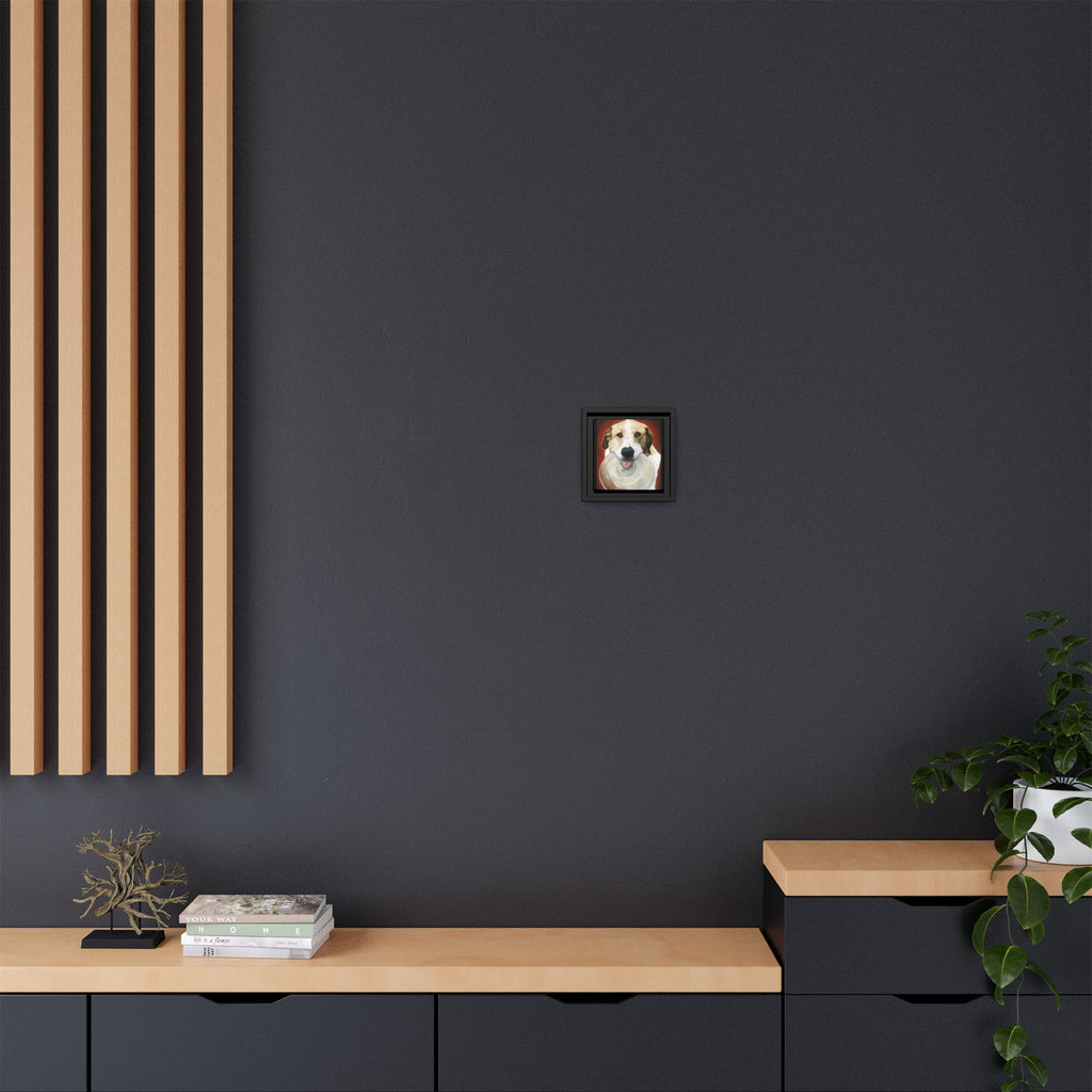 Framed Matte Canvas Print — Playful Wookie Holding His Frisbee