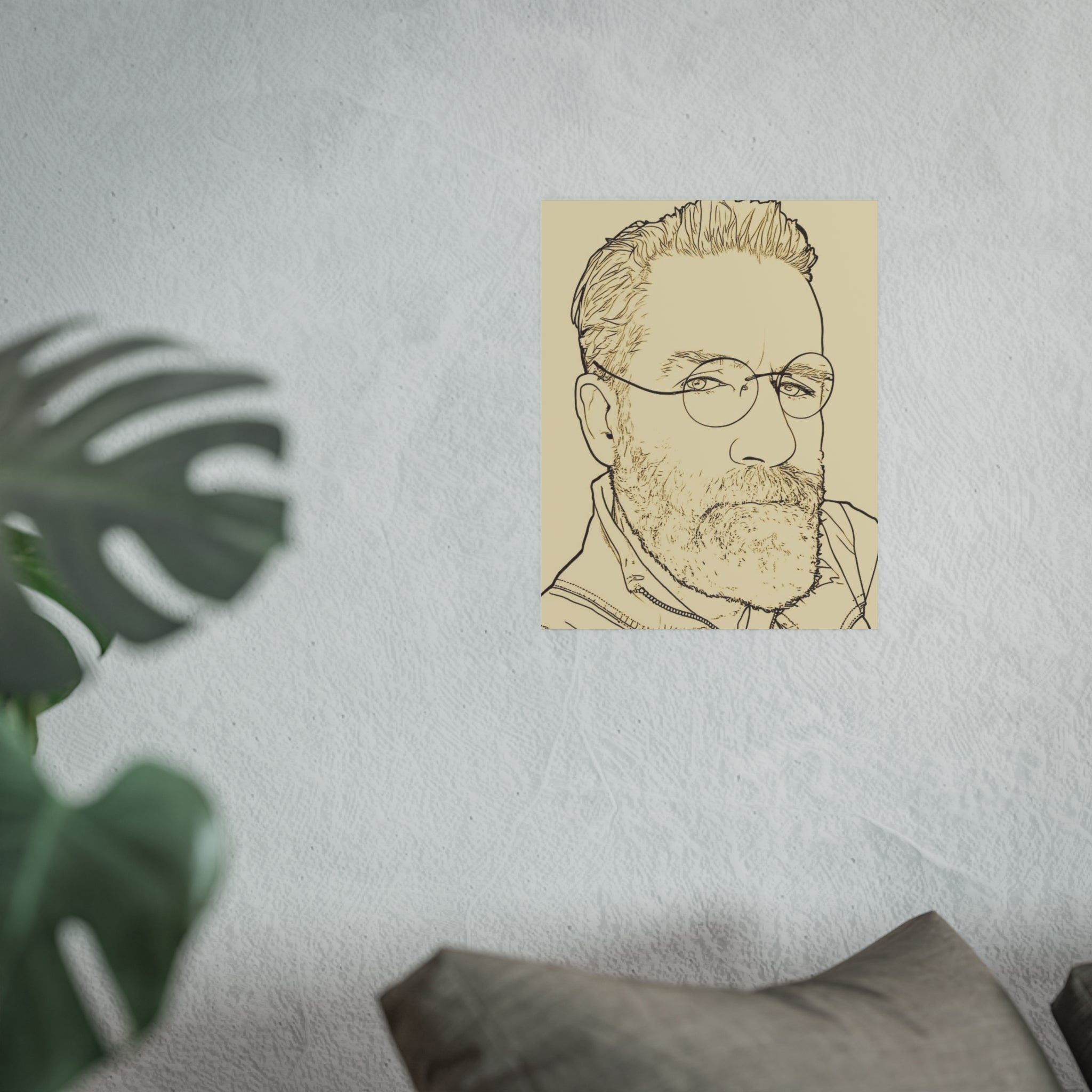 Minimalist Line Art Poster — AI Self Portrait (Satin or Archival Matte)