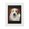 Dog with Disc Fine Art Print (Passepartout Paper Frame) - Portrait of Wookie with his transparent Frisbee (2013)
