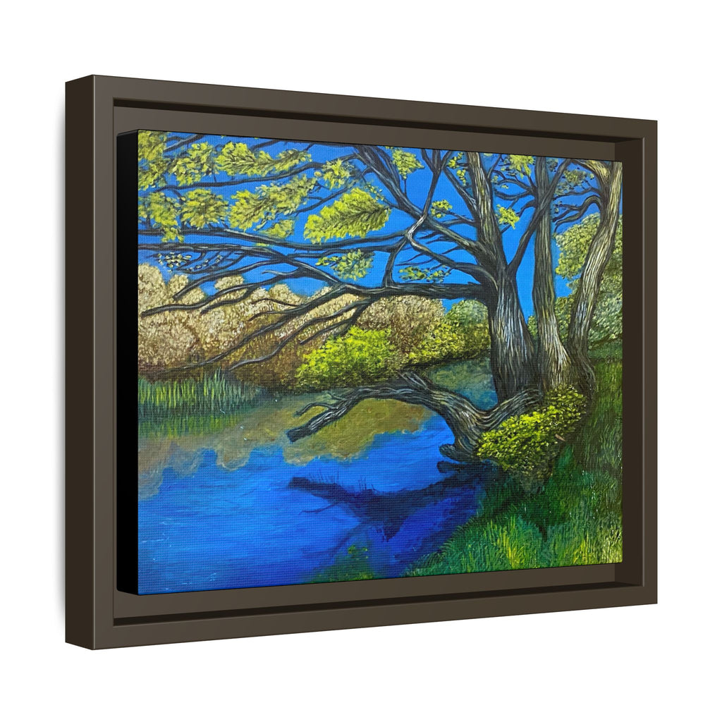 Framed Matte Canvas Print — River Til Landscape